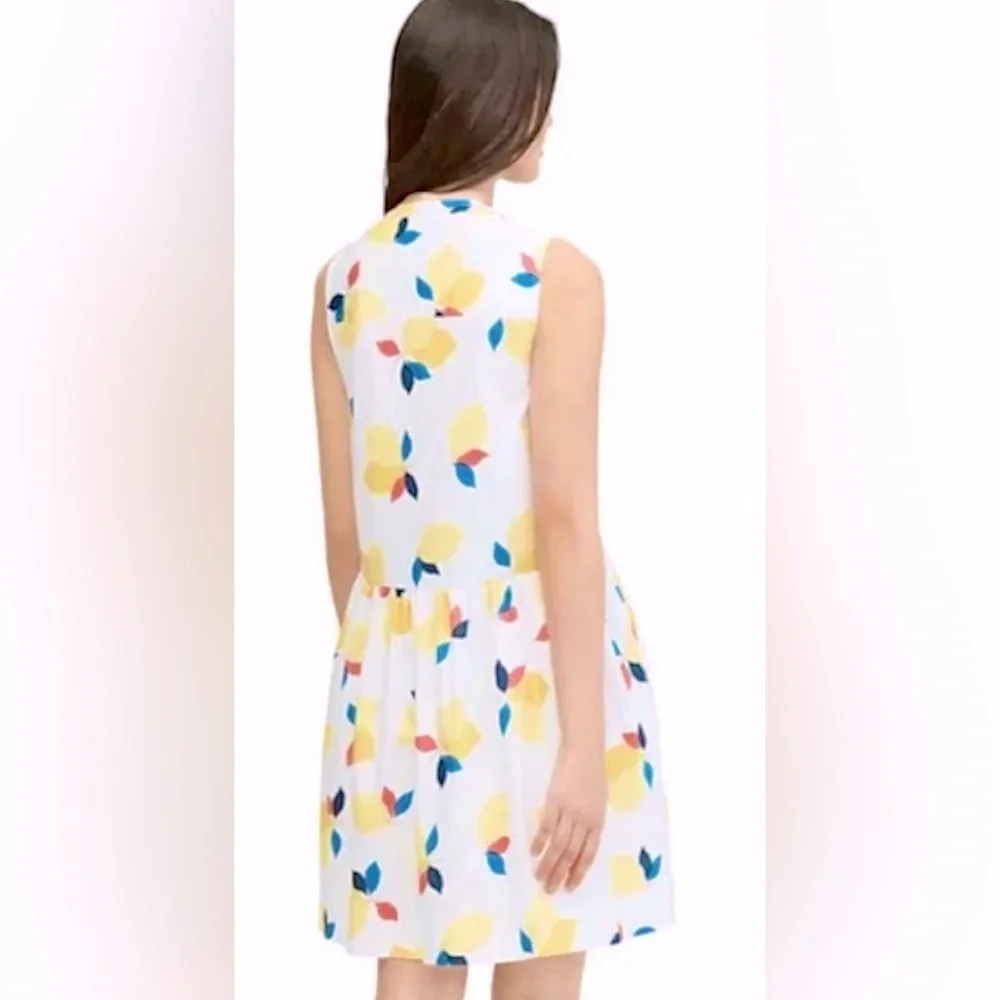 Kate Spade Sleeveless Lemon Zest Cotton Tuxedo Shirt Dress